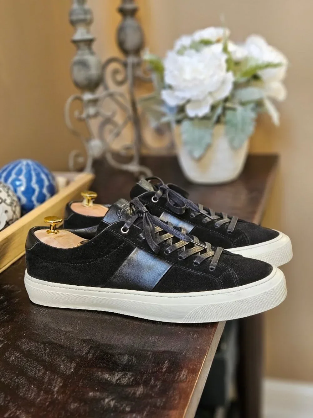 Good Man Brand Men's Midtown Suede Sneakers, Black, Sz 12 - Picture 1 of 14